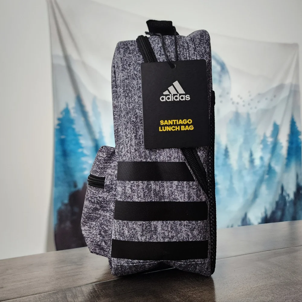 Adidas Santiago Insulated Lunch Bag Gray Black NWT - Picture 8 of 15